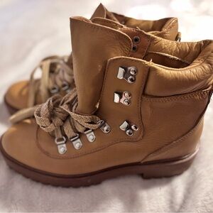 J. Crew Brown Leather Winter Boots